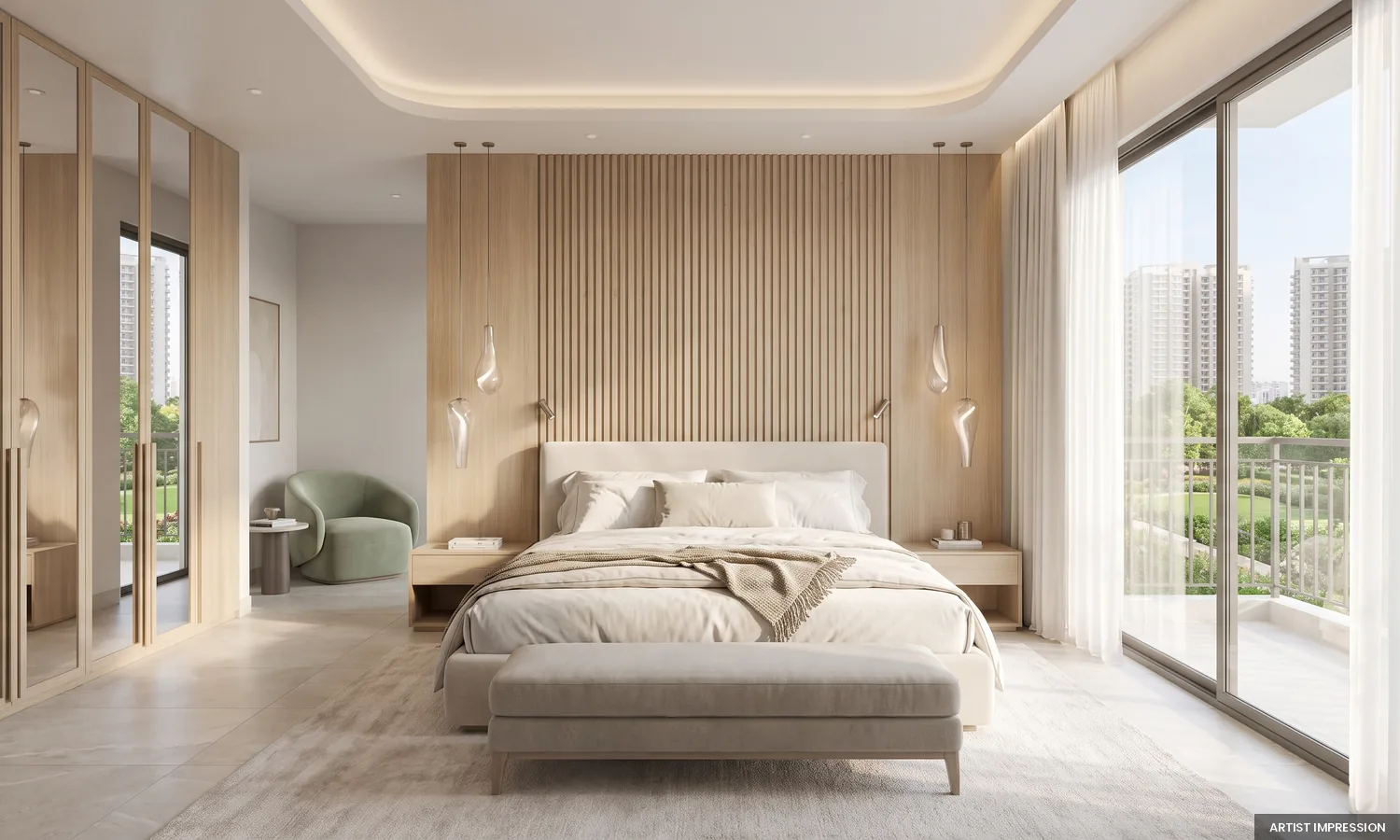 Illustrative bedroom interior